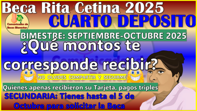 ¿CUALES SON LOS MONTOS A RECIBIR EN ESTE CUARTO PAGO? BECA RITA CETINA GUTIERREZ 2025