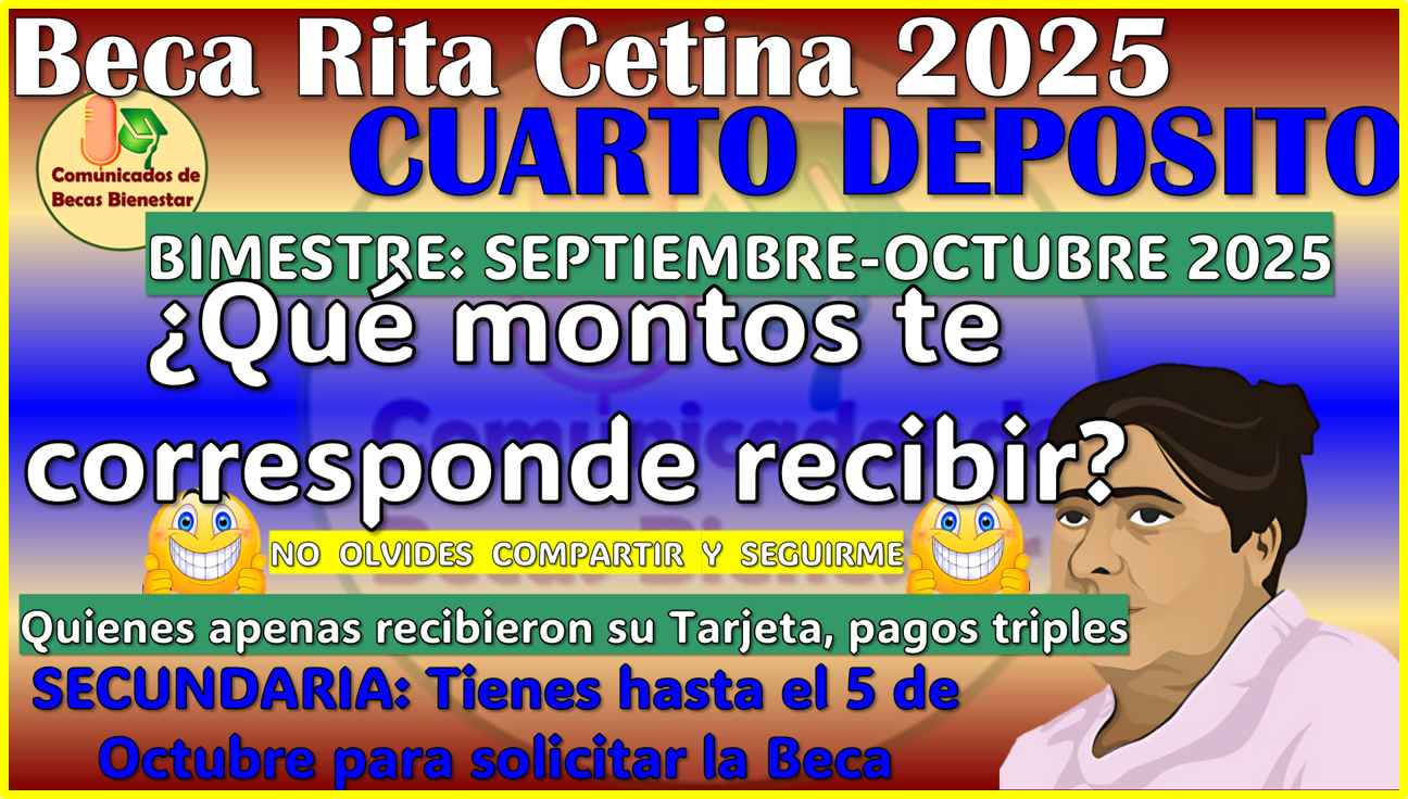 ¿CUALES SON LOS MONTOS A RECIBIR EN ESTE CUARTO PAGO? BECA RITA CETINA GUTIERREZ 2025