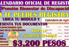 Ya te puedes registrar en la Pensión Bienestar de Discapacidad, este es el Calendario de Incorporación