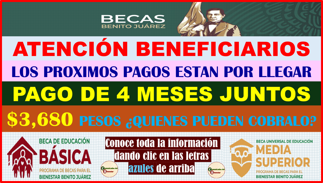 ATENCION BENEFICIARIOS DE BECAS BENITO JUAREZ ¿QUIENES SON LOS AFORTUNADOS EN COBRAR $3,680 PESOS EN SU PROXIMO PAGO?