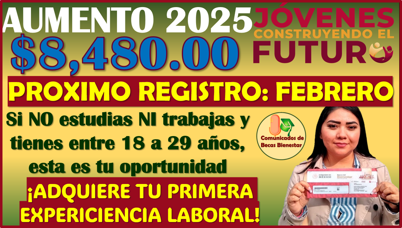 REGISTRO para el Programa de Jóvenes Construyendo el Futuro 2025 aquí la información