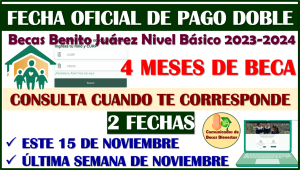 ¡ATENCIÓN PADRES DE FAMILIAS! Prepara tu Tarjeta esta es tu FECHA DE PAGO DOBLE: Becas Benito Juárez Nivel Básico