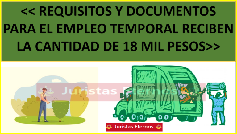 Los requisitos y documentos para el empleo temporal reciben la cantidad de 18 mil pesos.