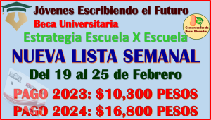 Jóvenes Escribiendo el Futuro, nueva lista semanal para recoger tu Tarjeta del Bienestar del 19 al 25 de Febrero