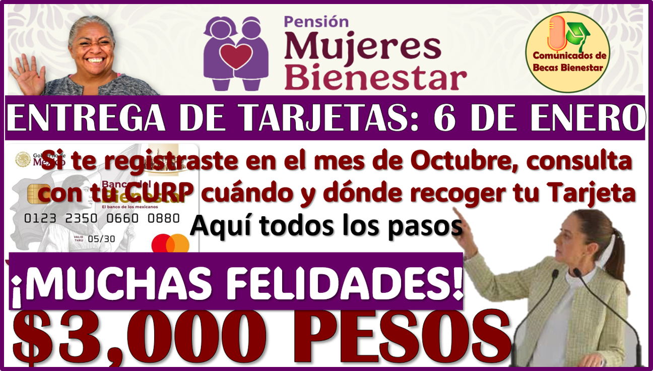 Si te registraste en la Pensión Mujeres Bienestar de 60 a 64 años ya puedes pasar por tu Tarjeta Bienestar