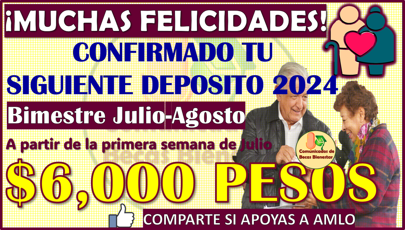 Recibes $6 mil pesos Adulto Mayor ¡ CONFIRMADO TU SIGUIENTE DEPOSITO 2024!