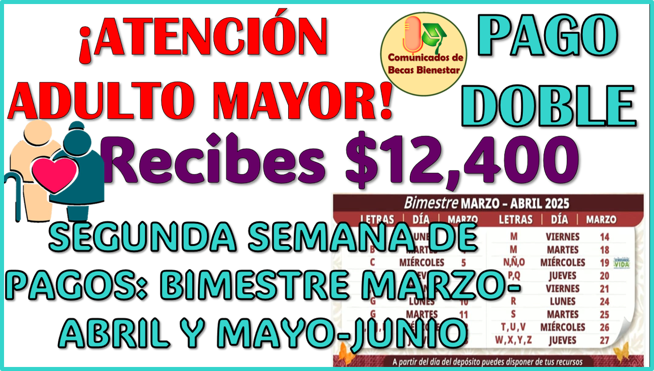 Si eres Adulto Mayor, recibes pago doble en este bimestre de Marzo-Abril consulta toda la información