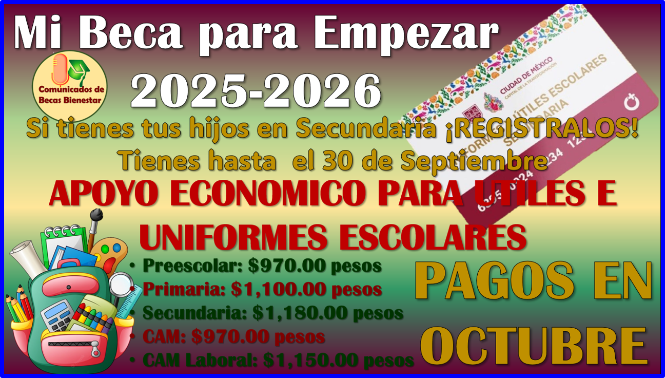 Tienes hasta el 30 de Septiembre para solicitar el programa: Mi Beca para Empezar 2025