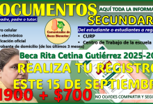 Estos son los DOCUMENTOS para tu registro este 15 de Septiembre: Beca Rita Cetina 2025-2026