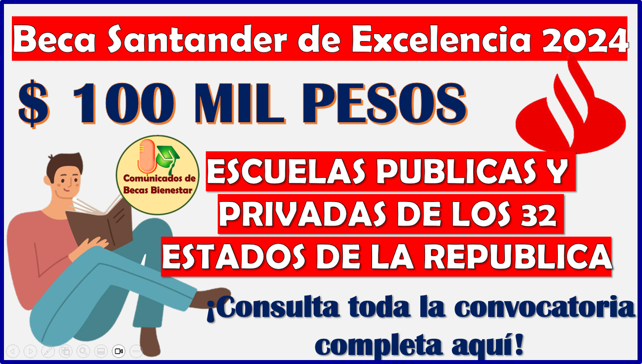 ¡Atención! solicita la Beca Santander de Excelencia y obten un apoyo económico de $100 mil pesos ¡REGÍSTRATE!