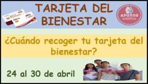 Tarjeta del Bienestar :Lista de Escuelas que van a recibir su Tarjeta del 24 al 30 de Abril