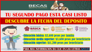 BECAS BENITO JUAREZ SEGUNDO PAGO, DESCUBRE CUANDO LLEGA, AQUI TE DEJAMOS TODA LA INFORMACIÓN