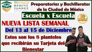 NUEVA LISTA SEMANAL para recoger tarjeta del Bienestar de las Becas Benito Juárez Ciudad de México, aquí los detalles
