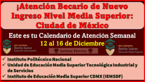 Atención Becarios de la Ciudad de México Nivel Media Superior, este es el calendario semanal