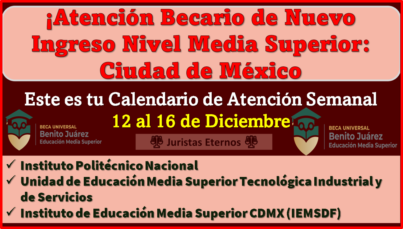 Atención Becarios de la Ciudad de México Nivel Media Superior, este es el calendario semanal
