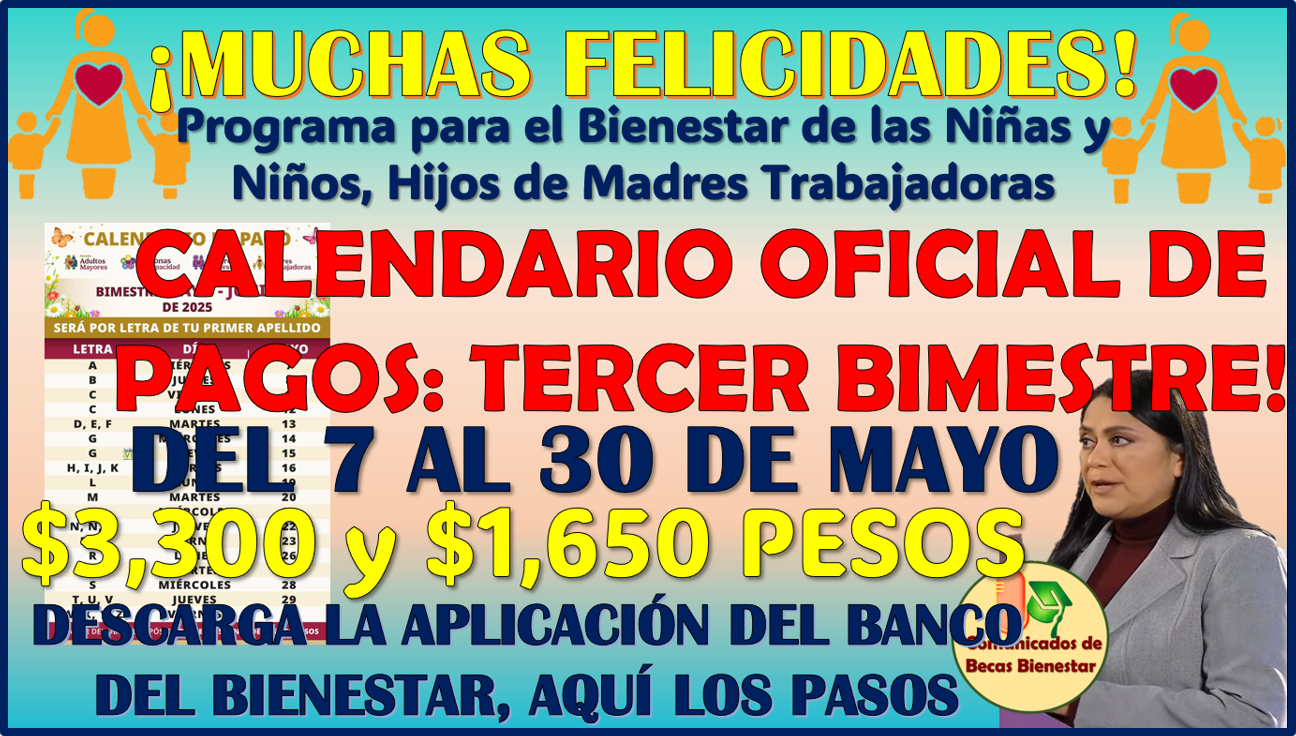 ¿Formas parte de la Pensión de Madres Trabajadoras? consulta el Calendario de Pagos Mayo-Junio