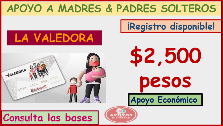 AtenciÃ³n Apoyo a Madres & padres solteros Â¡solicita la tarjeta La Valedora! Y recibe el apoyo de hasta 10 mil pesos