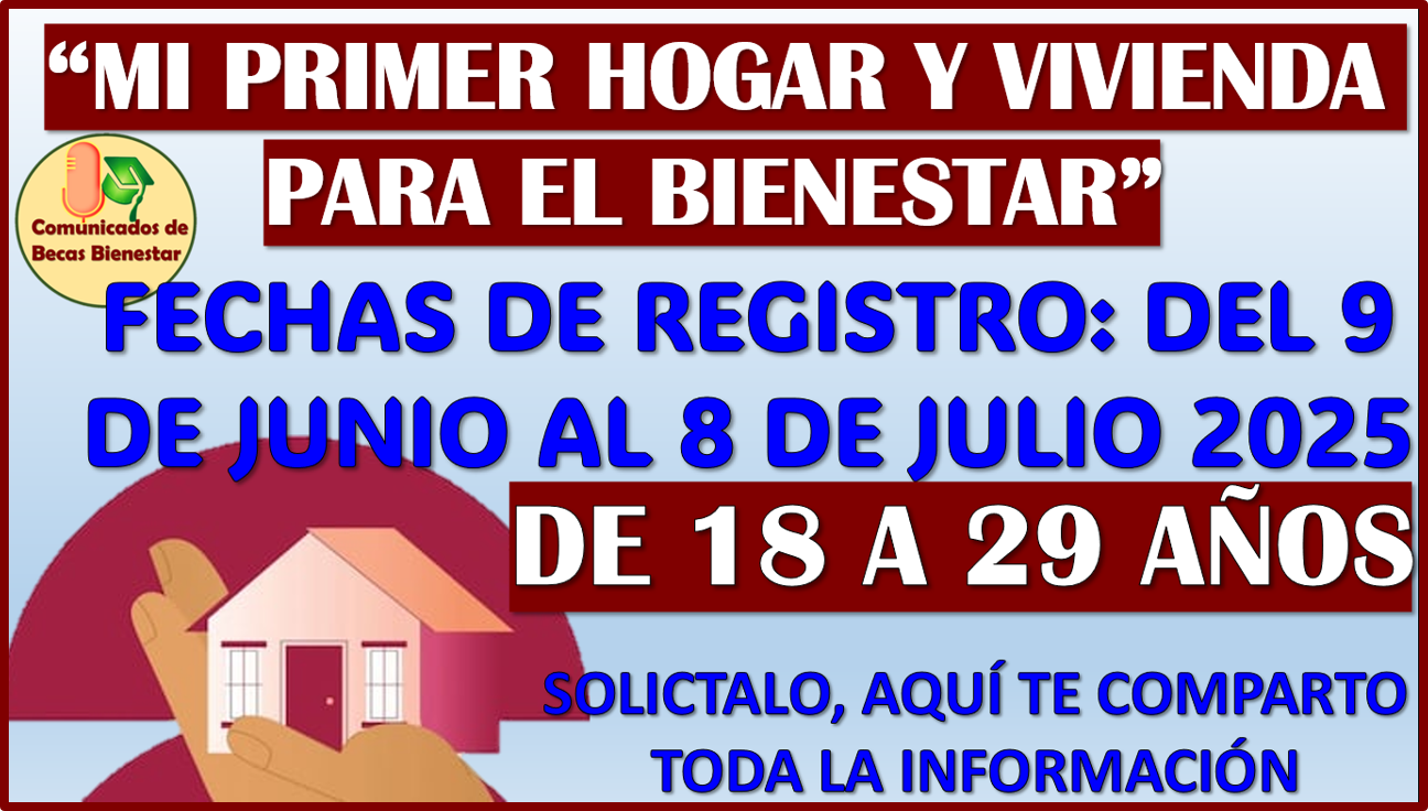 Mi primer hogar y vivienda para el bienestar, solicítalo, aqui las fechas de registro 2025