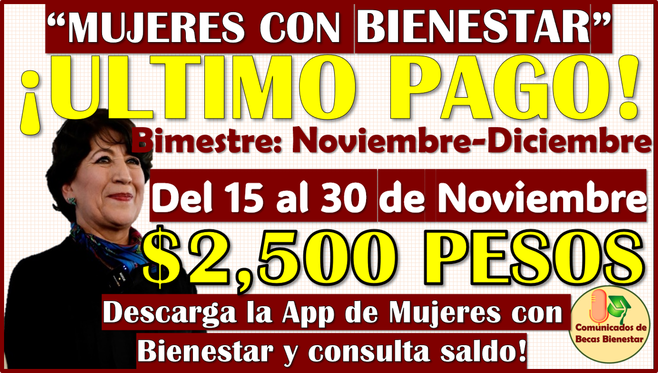 ¡ULTIMO PAGO CONFIRMADO! del Programa de Mujeres con Bienestar 2024, aquí te comparto el Calendario