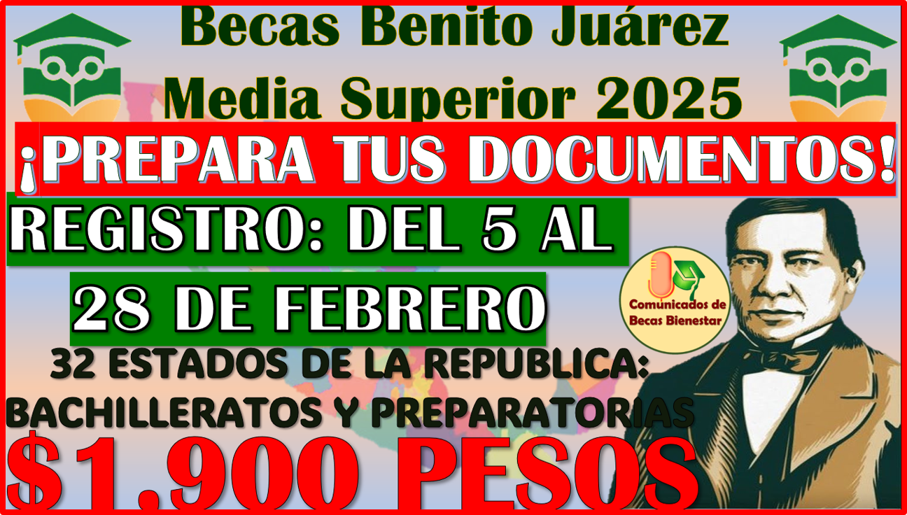 Estos son los DOCUMENTOS que necesitas para el registro: Becas Benito Juárez Media Superior 2025