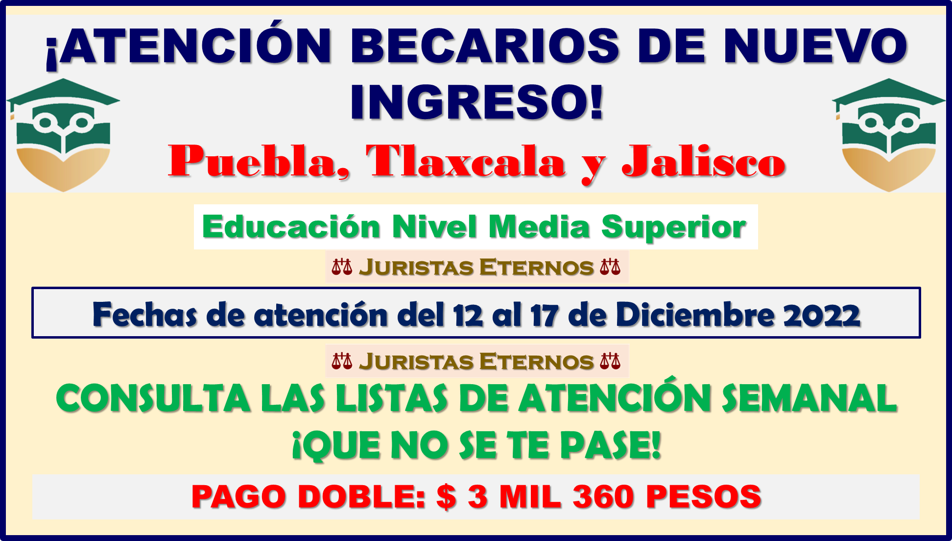 ¡Atención Puebla, Tlaxcala y Jalisco!, hoy 12 hasta el 17 es la atención de tu escuela, consúltalo AQUI