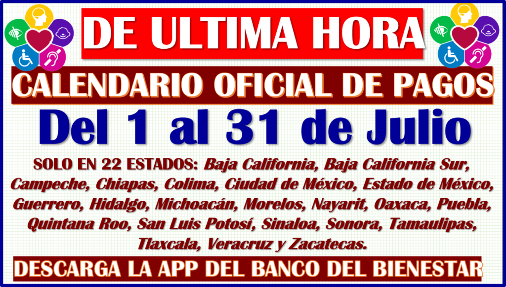 ≫ Calendario de Oficial de Pagos de la Pensión Bienestar de ...