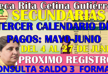 El Tercer Calendario Oficial de Pagos de la Beca Rita Cetina Gutierrez ya esta disponible