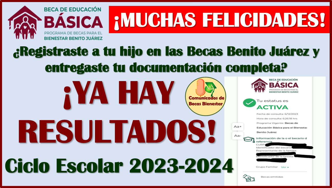 ¡YA HAY RESULTADOS! de las Becas Benito Juárez Nivel Básico de la Convocatoria de Septiembre