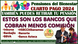 ¡ATENCIÓN PENSIONADOS! ¿Ya sabes que bancos cobran menos comisión para retirar tu Pensión Bienestar?